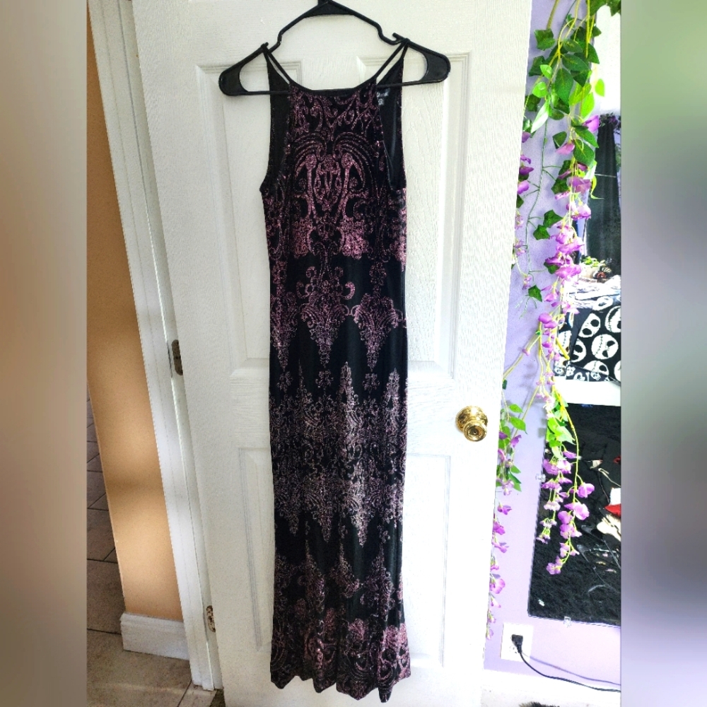 glitter long dress